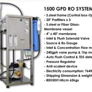 Industrial 1500 GPD RO Water Filtration System